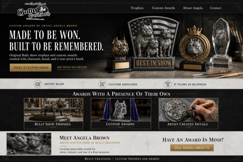 Bully Creations website concept by SolvSite