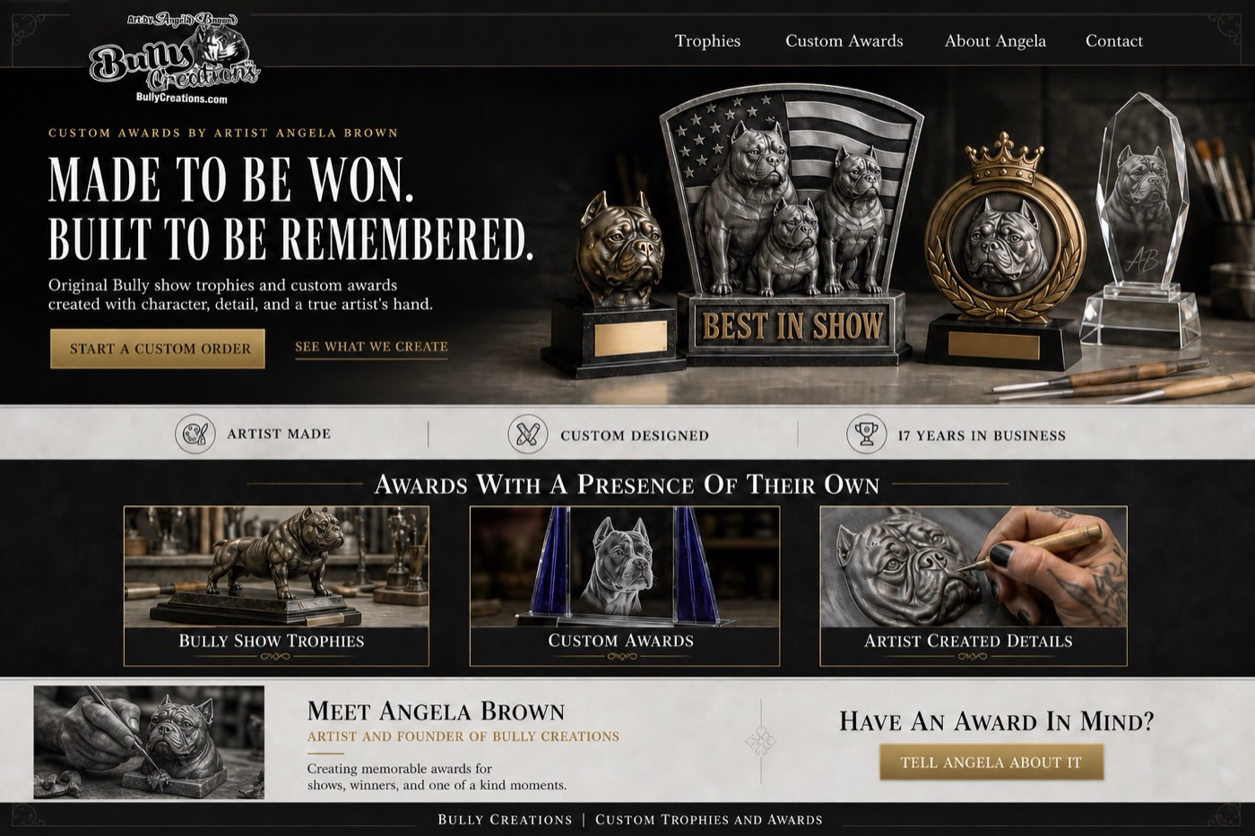 Large preview of the Bully Creations website concept