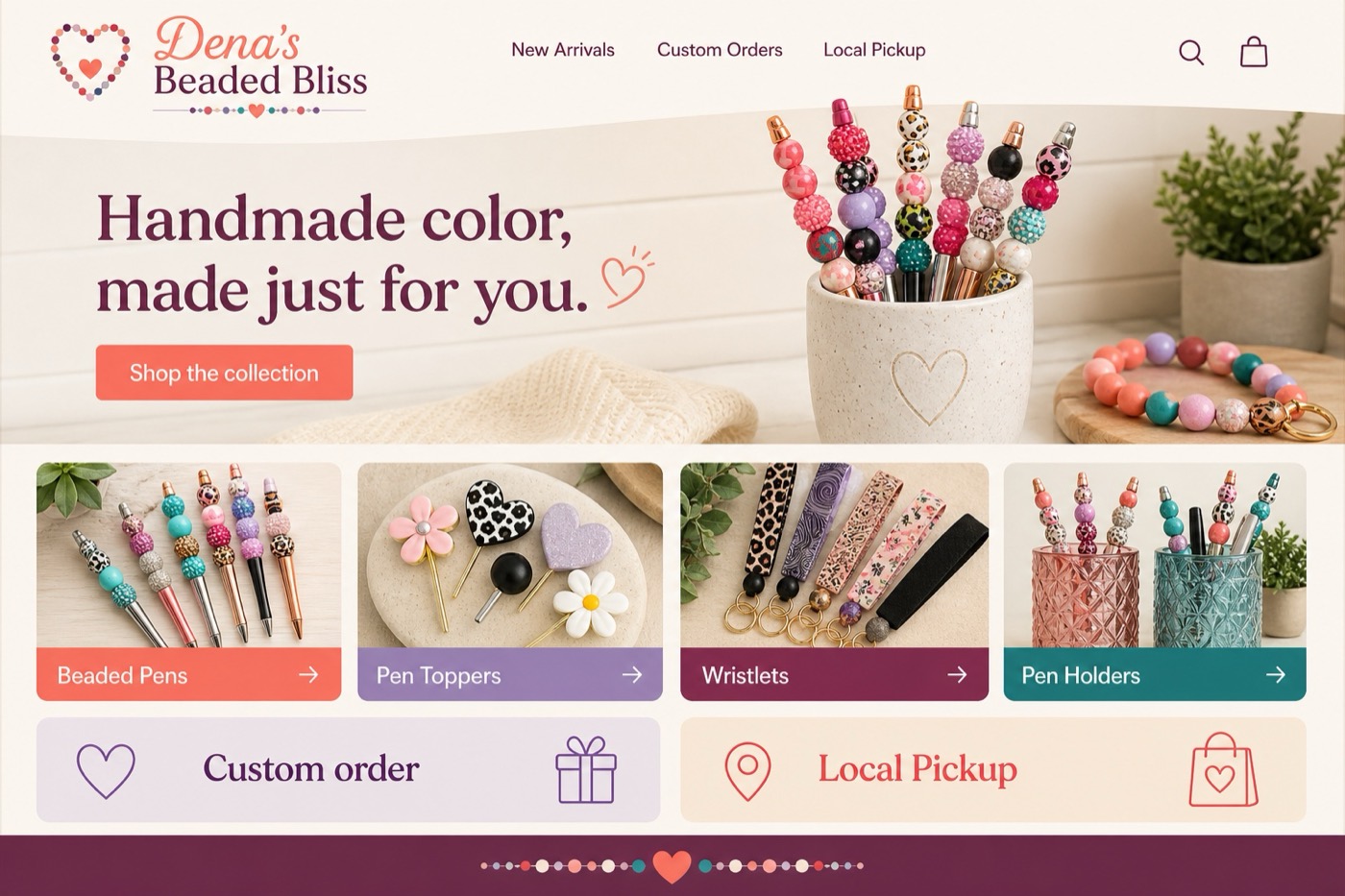 Large preview of the Dena's Beaded Bliss website concept