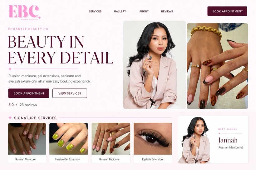 Echantée Beauty website concept by SolvSite